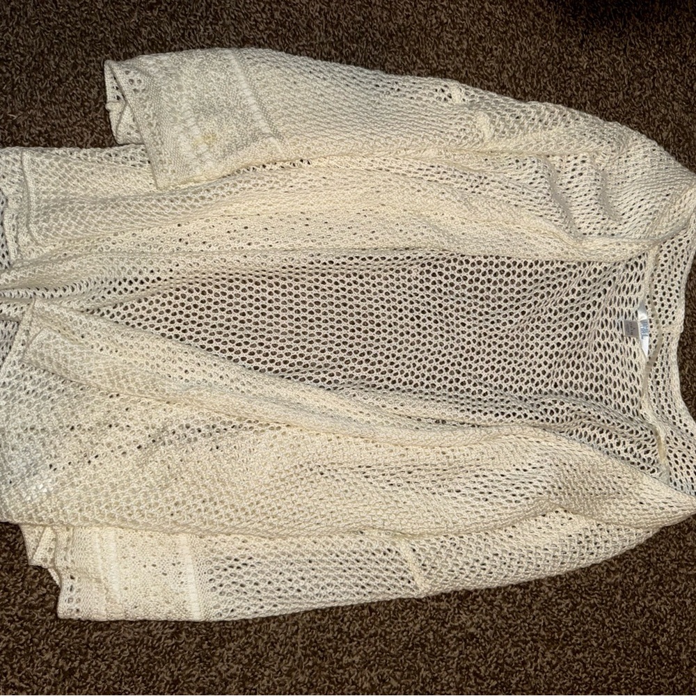 Time and Tru White Knit Cardigan